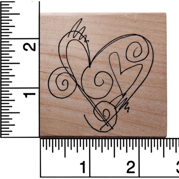A Celebration Abstract Heart Design Rubber Stamp By PrintWorks - Picture 3 of 4